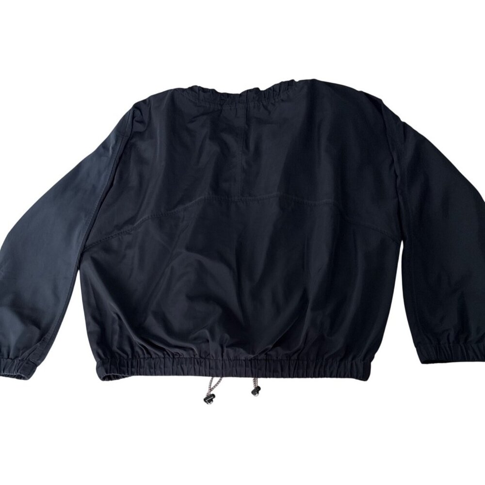 Athleta Chill Bomber Jacket 202074-04 Womens M Navy Captain Lined Zip Drawstring - Picture 13 of 16